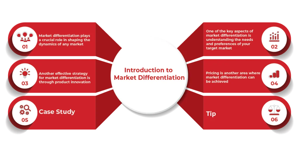 Introduction to market differentiation - key strategies including product innovation, pricing, and target market understanding