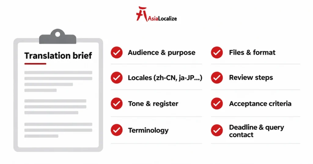 Eight fields to include in a translation brief for your vendor